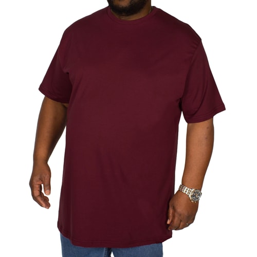 Bigdude Plain Crew Neck T-Shirt Burgundy Tall